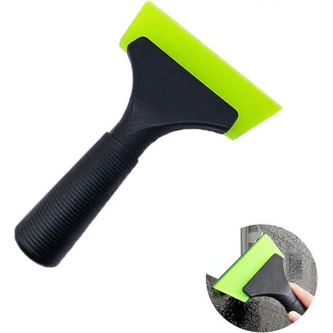 Petite raclette avec raclette en caoutchouc vert de 12,7 cm pour films teintés, mini-outils de pose de films teintés avec poignée antidérapante (verte) (1/5)