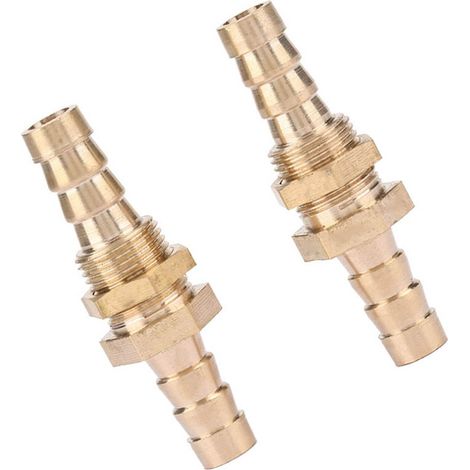 2 Stück Schlauchanschluss-Rohrverschraubungs-Kupplungsadapter aus Messing (8 mm) (1/5)