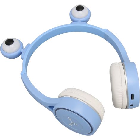 Bluetooth-Kopfhörer für Kinder, Cartoon-Design mit großen, niedlichen Augen, Mikrofon und LED-Licht, blau (1/5)