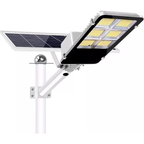 LAMPIONE STRADALE LED PANNELLO SOLARE STAFFA E TELECOMANDO 100W 200W 300W 400W 500W 600W CREPUSCOLARE IP66 600
