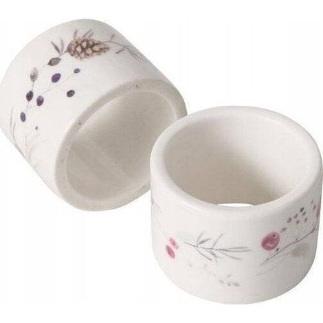 Boltze Anillos Elegantes de Cerámica Blanco 5,2 cm Pack de 2