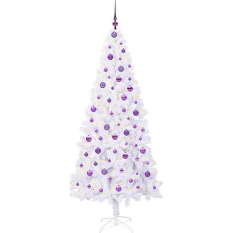 Sapin de Noël artificiel avec 300 LED Blanc 210 cm PVC et Acier (1/5)