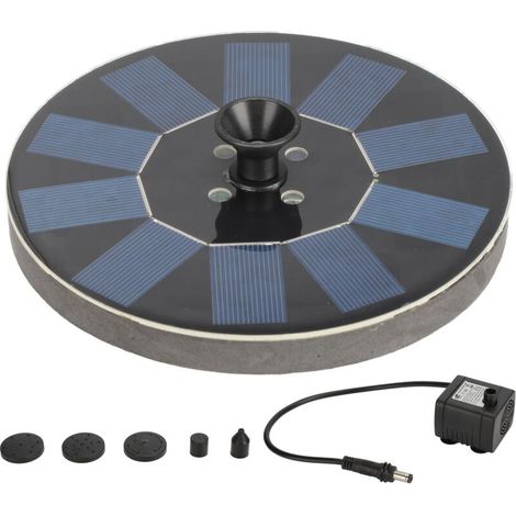 Solar Fountain Round 1.4W Floating Solar Landscape Fountain with Lights for Pool Pond Garden Decoration Black (1/5)