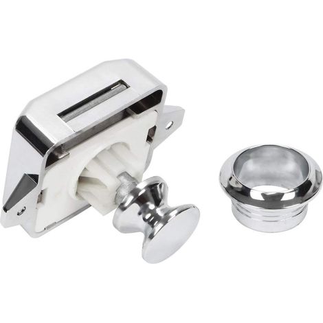Lot de 2 verrous de sécurité à bouton-poussoir pour porte de placard, camping-car ou caravane