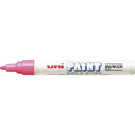 UNI-BALL Marcatore pittura a base di olio indelebile - punta media a sfera - corpo in metallo - colore Rosa - UNI PAINT - PX20 RE (1/2)