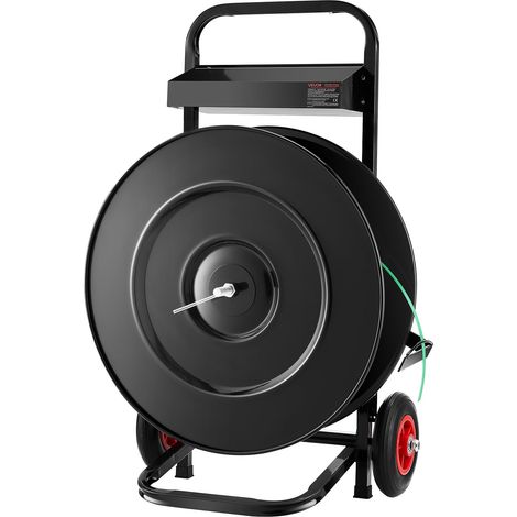 VEVOR Carrello per Reggiatura, per Bobine di Reggette in PET/PP/Poliestere con Dimensioni del Nucleo di 20,3/40,6 cm, Distributore di Reggette Dotato di Sistema Frenante Aggiornato Vassoio Integrato (1/5)