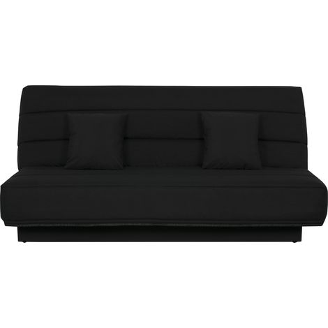 Banquette BZ 140x190 - Tissu noir - MELISSA (1/5)