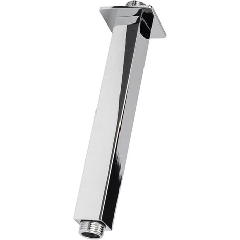 Braccio doccia verticale in ottone cromato 20cm design quadrato (1/3)