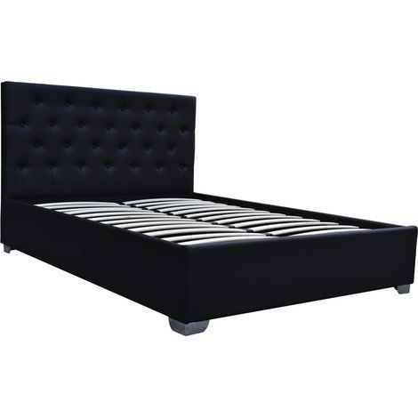 Letto matrimoniale con contenitore "TINO" - 160 × 200 cm - Nero (1/5)