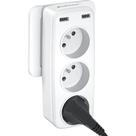 BDD Prise USB Secteur Multiple, 5 en 1 Chargeur USB Multiprises avec 3 Sortie AC 16A, 4000W et 2 Ports USB, Prise Murale Electrique Idéal pour Chambre Bureau Domicile (1/5)