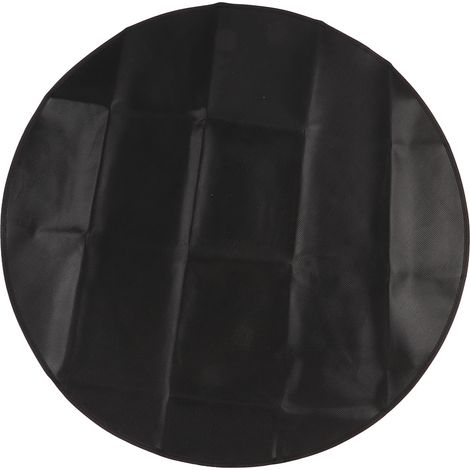 Tapis de sol rond ignifuge et imperméable pour barbecue, 36 pouces, portable double face, noir pour foyer et fumoir