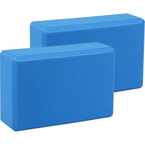 Lot 2 Briques Yoga Blocs de Yoga stabilité EVA pour la méditation Yoga Pilates Soutenir et Renforcer Les Poses 23 x 15 x 7.5cm, bleu (1/5)