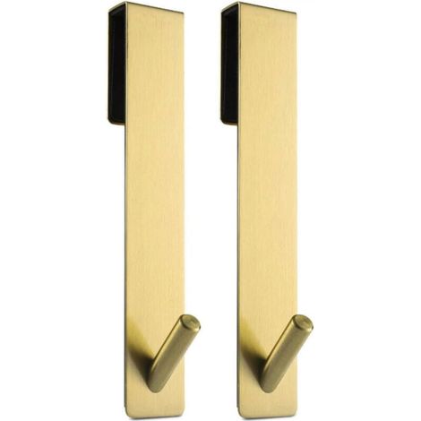 Ganci per porte doccia in vetro senza telaio, allungati (18 cm), ganci portasciugamani, set da 2, colore oro.