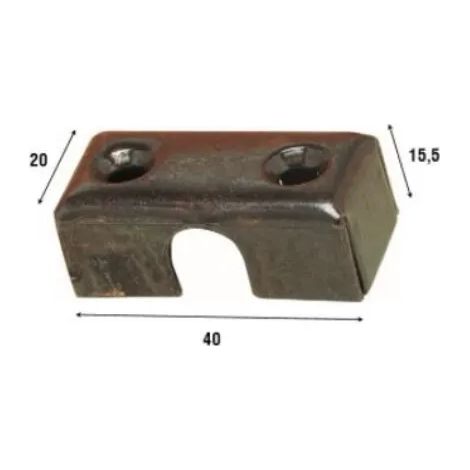 1PZ INCONTRO RETTANGOLARE ART.231 IR acciaio bronzato (1/2)