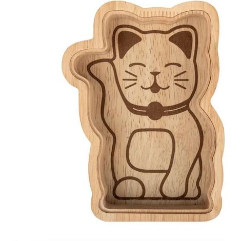 Sparschwein - KIKKERLAND - Chinesische Katze - Holz - Kind - Zeitgenössisch - Design