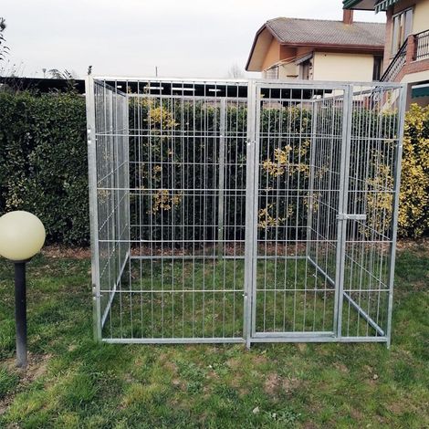 Box per cani da esterno con zincatura a caldo da 200x200x altezza 180 cm (1/5)