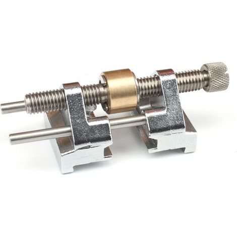 Guida per affilare coltelli - Acciaio inox - Morsetto laterale - Angolo fisso - Con rullo in ottone, adatta per scalpelli da legno, pialle, scalpelli piatti - Larghezze tra 0,8 e 8,2 cm -Crezuo