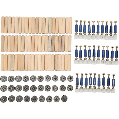 Kit de connexion pour roue excentrique 3 en 1, écrou et vis renforcés, fixations pour panneaux de meubles et tableaux, roue excentrique de 15 mm (1/5)