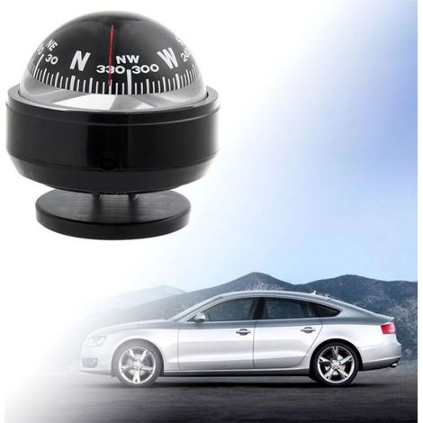 Boule de Boussole de Navigation pour Tableau de Bord de Voiture, Outil de Guidage de Direction en Plastique, Camping Randonnée Noi (1/4)