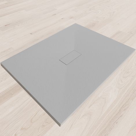 i-flair graue SMC Duschwanne – 26 mm flach inkl. Ablaufgarnitur mit Deckel 120x100 cm (1/5)