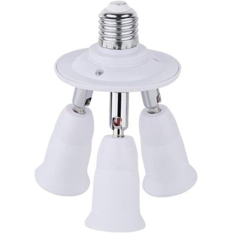 Adaptateur E27 3 en 1 pour Studio, Douille Triple a Vis pour Ampoules LED, Support de Plafonnier de Trois Lampes, Douille Multiple E27 pour Lampe UV Disco, Blanc (1/4)