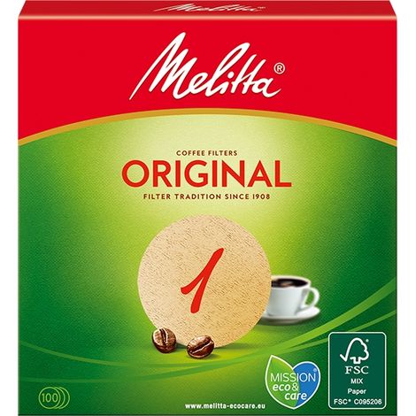 Filtro per caffè marrone 94 mm, confezione da 100 filtri di carta