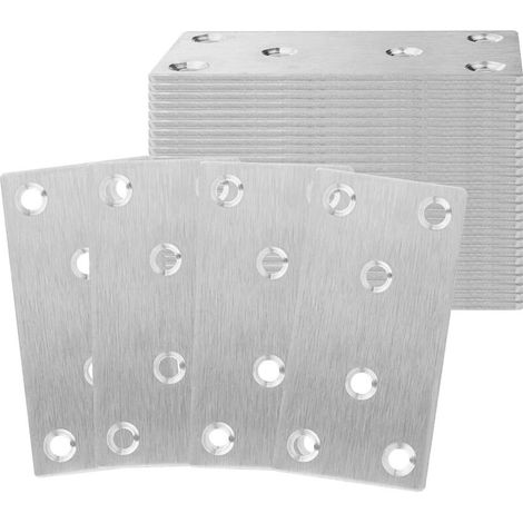 SABIR 30pcs Plaque Perforée Plaque Équerre pour Fixation en Inox 3860mm x1.2 mm, Plaques Fixation Équerre pour Rejoint la Fixation et Réparation Meubles, Argent—— (1/5)