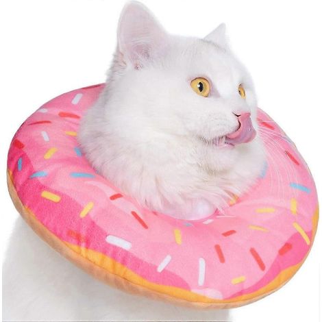 Collier de convalescence ajustable pour chat, collerette souple donut mignon, protection pour la cicatrisation des plaies après intervention chirurgicale (1/5)