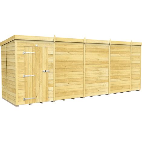 18 x 5 Feet Pent Shed - Single Door Without Windows - Wood - L147 x W533 x H201 cm