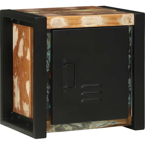 Badezimmerschrank mit Regal Braun Massives upgecyceltes Holz