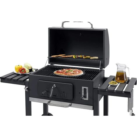 Gril à charbon, aluminium coulé, grande surface de cuisson, cuisson à double zone, dispositif de sécurité contre les flammes, certification 3C (1/5)