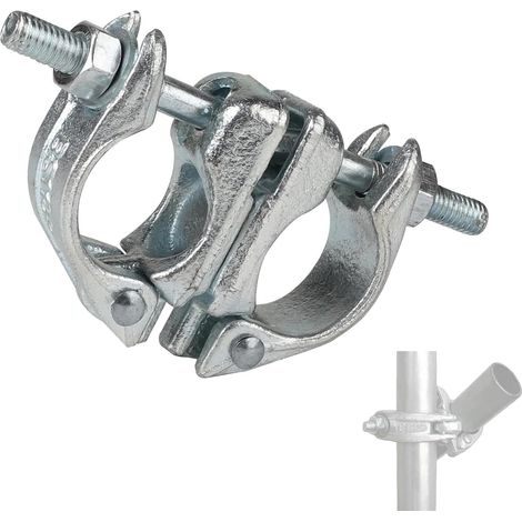 1 Pièces Coupleur d'échafaudage 48 mm x 48 mm, Accouplement d'échafaudage Rotation à 360 Degrés pour la Fixation d'échafaudages Tige d'Ancrage (1/5)