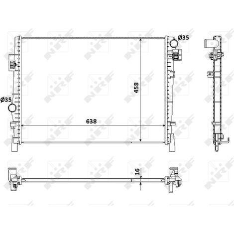 Radiateur, refroidissement du moteur NRF 53901 DODGE 68038238 68038238AA