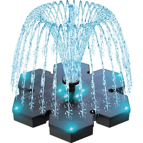 Solarbrunnen , verbesserte LED für den Außenbereich, 1,5 W, schwimmende Solar-Brunnenpumpe für den Außenbereich, Solarteich mit 7 Düsen für Vogelbad,Schwimmbad, Gartenbrunnen,Gartendekoration (1/5)