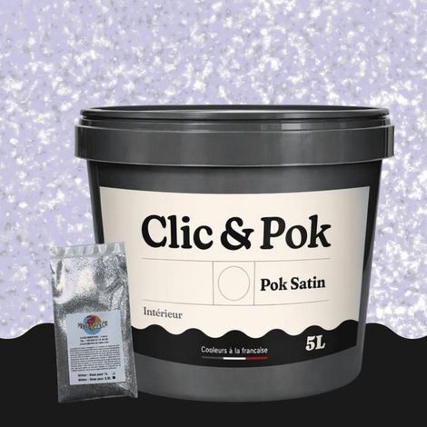 Peinture Effet Pailleté pour Murs & Plafonds - POK PAILLETTE - 5L - Sorbet Violet (1/4)