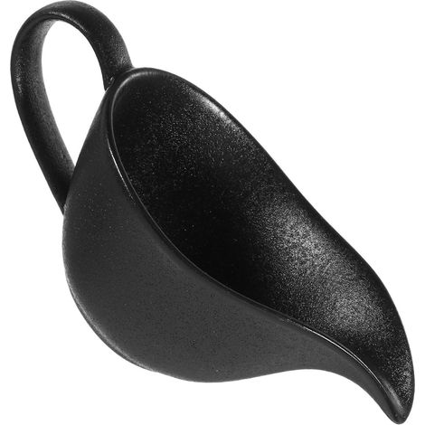 Keramik-Sauciere, kleine schwarze Porzellan-Milchkanne/Kaffeekanne, für Zuhause, Küche und Restaurants.