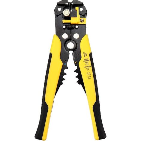Pince à Dénuder Automatique, 3 en 1 Multifonctionnel 10-24 AWG (0,26,0mm²) 8" Auto-ajustable électricien Câble Bornes de Fil Pince Coupante Outil de Sertissage (1/5)