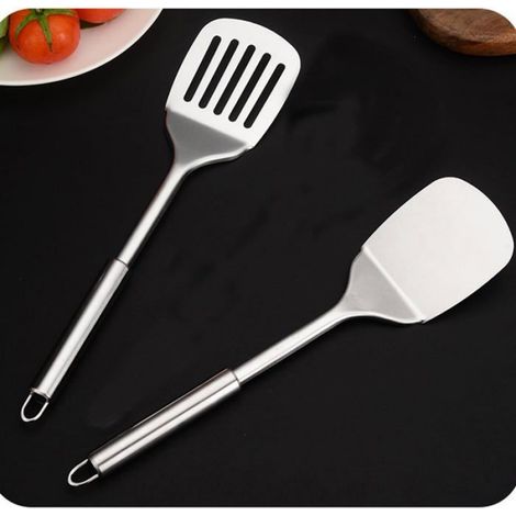 1 Spatule Wok, Acier Inoxydable, 34,5cm, Résistante Chaleur, Pour Ustensiles Antiadhésifs, Cuisine (1/5)