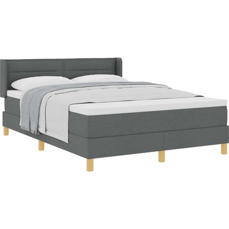Maison Exclusive - Letto a molle con materasso Grigio scuro 200 x 140 cm Tessuto (1/5)
