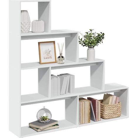 vidaXL Libreria Divisorio 4 Ripiani Bianca 143,5x29x143,5cm