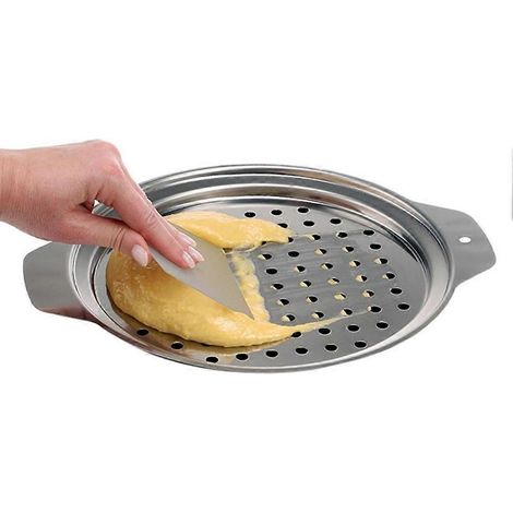 Pétrin allemand en acier inoxydable avec racleur et couvercle, machine à nouilles aux œufs traditionnelle allemande, poêle à frire, passoire à pâtes (1/5)