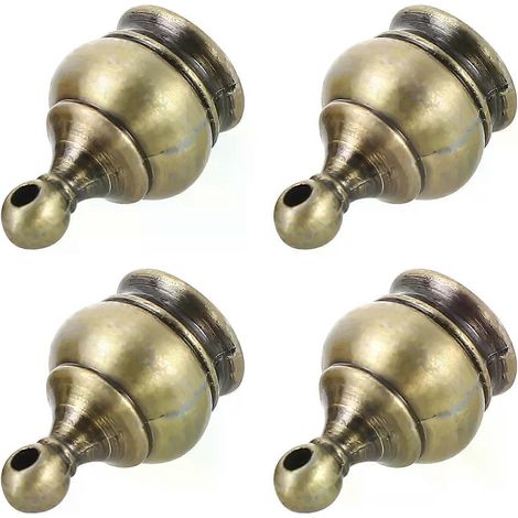 Lot de 4 petits embouts de lampe en métal à visser, accessoires décoratifs pour lampes de table, compatibles avec les douilles M10, les supports et les embouts de lampes. (1/5)