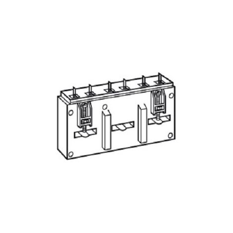 Legrand 004698 Transformateur de courant Ti triphasé - 3 barres 20,5x5,5mm - 3 Câbles Ø8 - 250/5