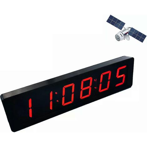 Horloge numérique LED 12 et 6 chiffres avec affichage des secondes, heure, alarme, température, GPS et fonction de synchronisation automatique Beidou. Modèle : Typc-CRED (1/5)