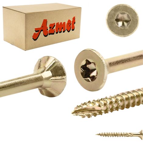 Vis Charpente Bois Azmet WT, 4.5 x 40 mm, Empreinte Torx, Tête Fraisée, Boîte 200 Pièces (1/5)