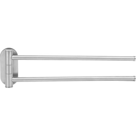 Portasciugamani girevole con braccio pieghevole per parete del bagno, in acciaio inox 304, con 2 bracci. (1/5)