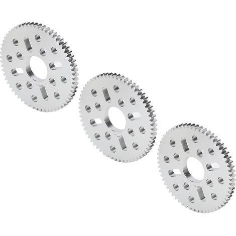 Dreiteiliges gerades Ritzel, gerade Verzahnung, 4 Langlöcher + 12 Rundlöcher, Modul 0,8, Bohrung 14 mm, Dicke 4 mm, Stahlzahnrad 4312-0414-0060 (1/5)
