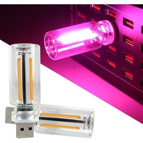 Lot de 2 lampes de voiture USB, lampe rétro tactile à intensité variable, lumière d'ambiance LED intérieure, mini lampe LED portable en forme de bouteille en verre, pour véhicules, chambre, couloir, c (1/5)