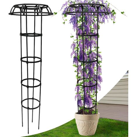 165 cm Garden Obelisk for Climbing Plants, Weatherproof, Metal and Plastic, Garden Trellis for Roses, Vines, Hydrangeas and Vegetables (1/5)