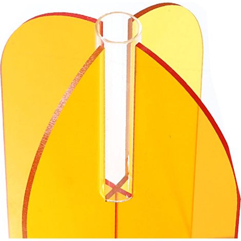 Vase en acrylique coloré de style nordique, objet décoratif digne d'Instagram, art minimaliste, ameublement de salon, composition florale, fontaine, touches orange et jaune. (1/5)